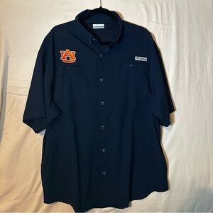 Columbia Men's Blue Auburn Tigers PFG Shirt. Breathable, football, War Eagle